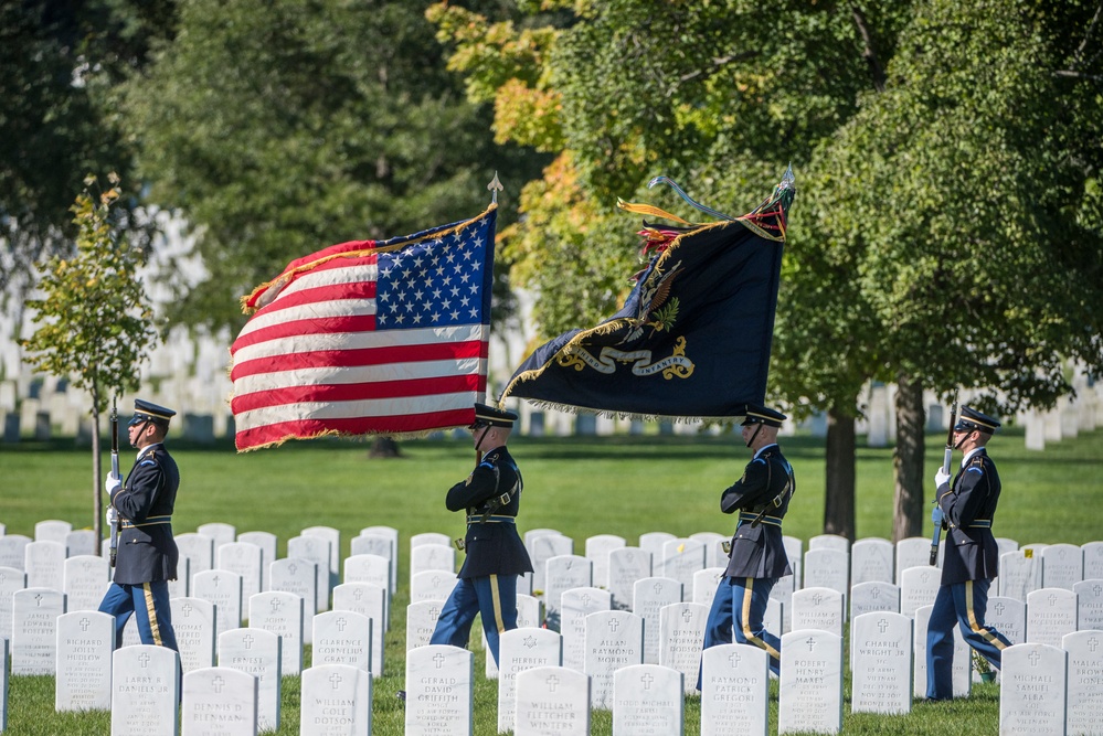 Military Funeral Honors With a Funeral Escort For U.S. Army Lt. Col. Robert Nopp Who Died During the Vietnam War