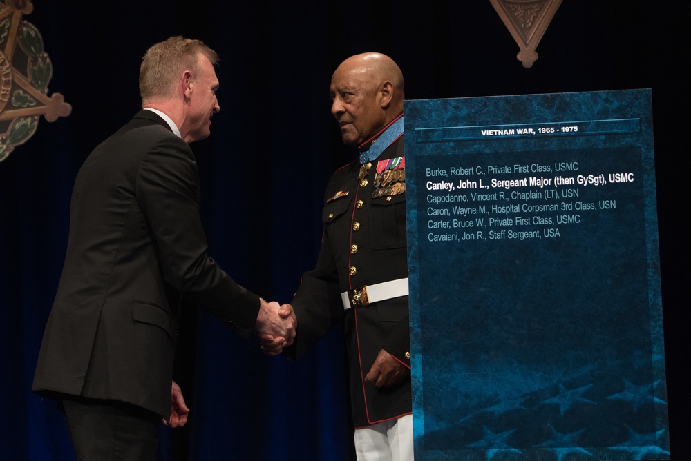 DSD inducts Marine Corps. Sgt. Maj. Canley in to the Hall of Heroes
