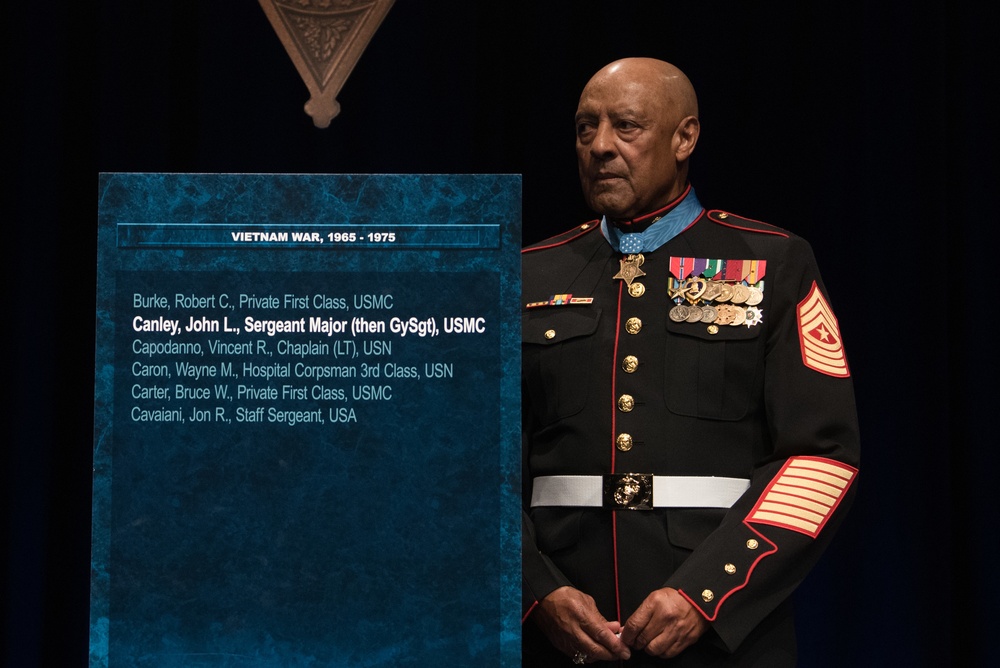 DSD inducts Marine Corps. Sgt. Maj. Canley in to the Hall of Heroes