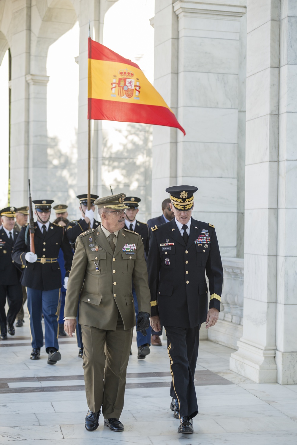 Spanish Chief of Defence Gen. Fernando Alejandre Participates in an Armed Forces Wreath-Laying Ceremony at the Tomb of the Unknown Soldier