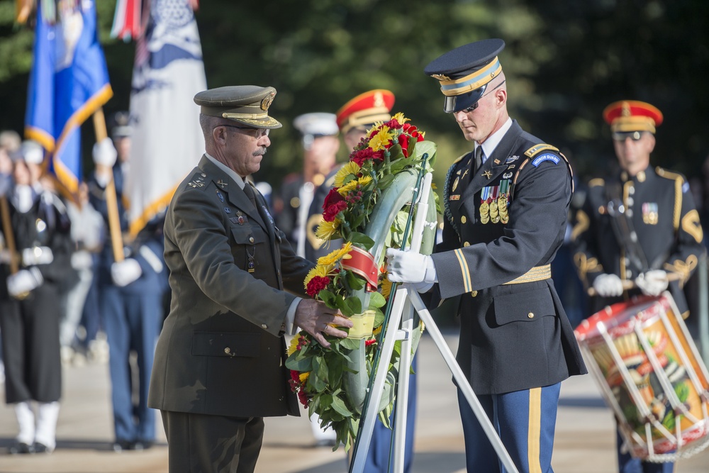 Spanish Chief of Defence Gen. Fernando Alejandre Participates in an Armed Forces Wreath-Laying Ceremony at the Tomb of the Unknown Soldier