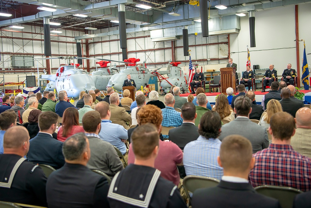 U.S. Navy holds ceremony to mark first dedicated UAS test squadron