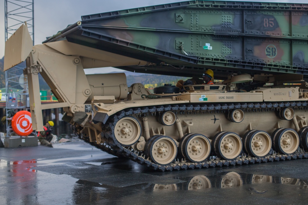 U.S. Marines and Norwegian Service Members Unload USNS 1st Lt. Baldomero Lopez