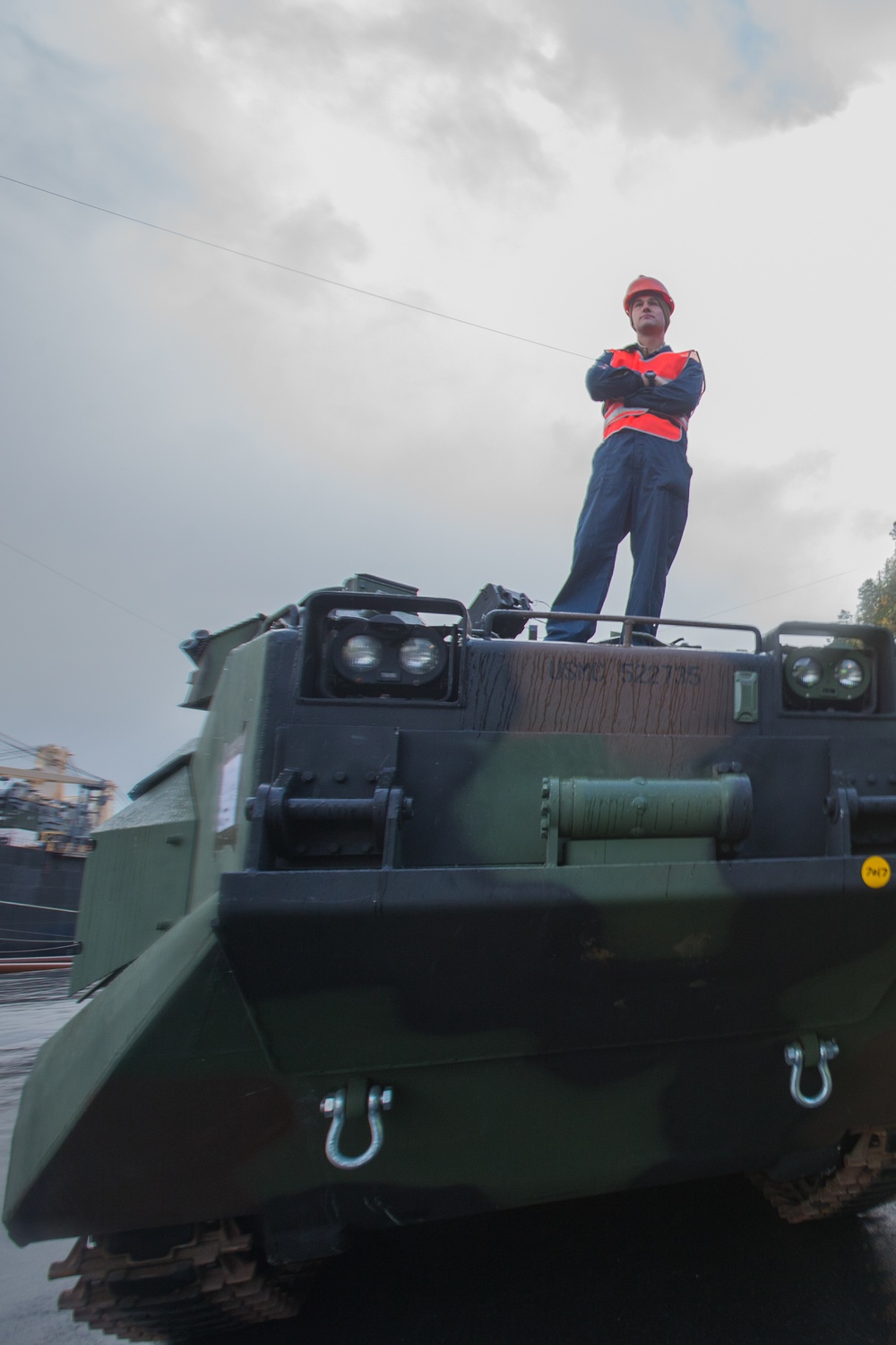 U.S. Marines and Norwegian Service Members Unload USNS 1st Lt. Baldomero Lopez