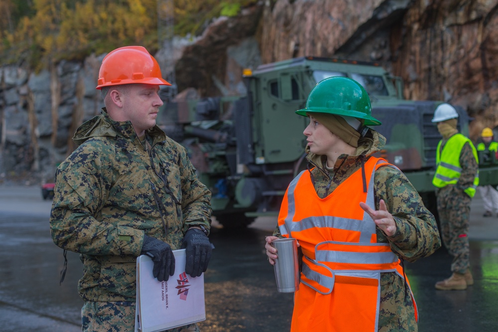 U.S. Marines and Norwegian Service Members Unload USNS 1st Lt. Baldomero Lopez