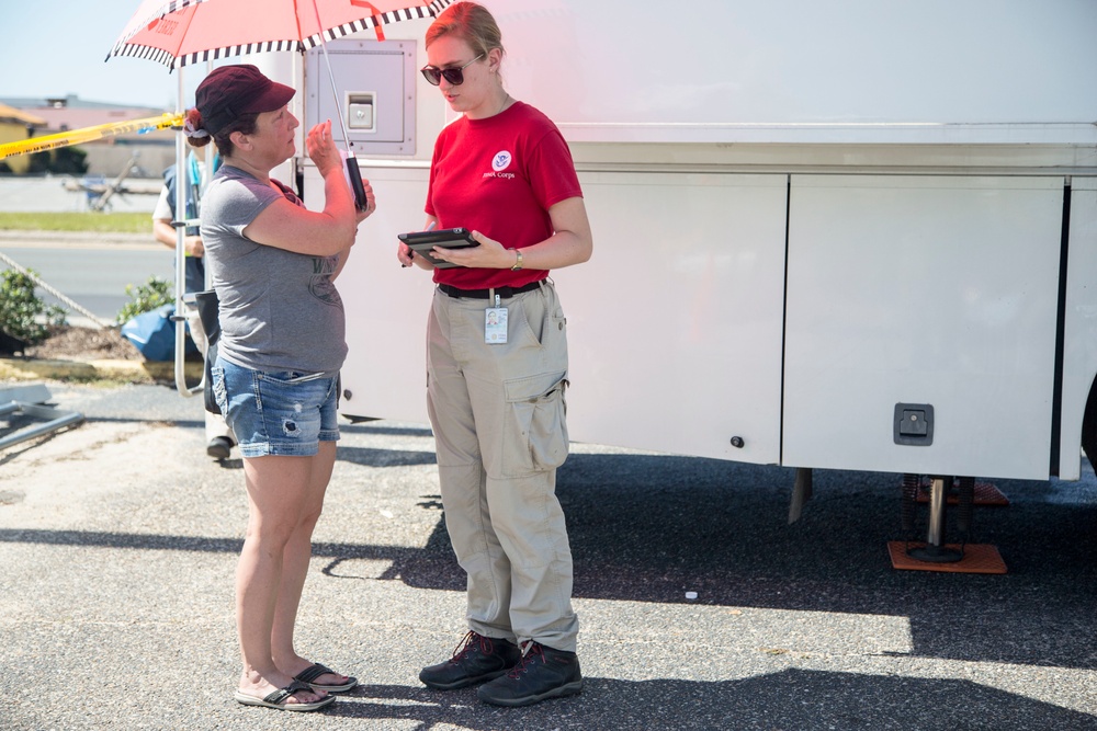 Hurricane survivors register for disaster assistance with FEMA DSA Teams