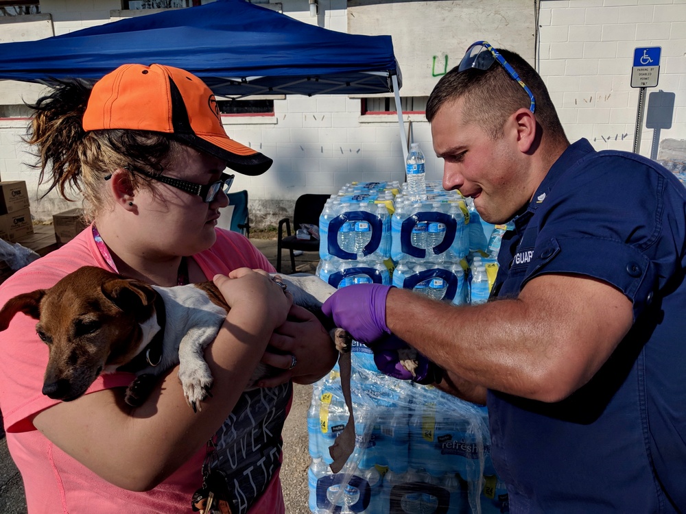 U.S. Coast Guard members help with Hurricane Michael relief