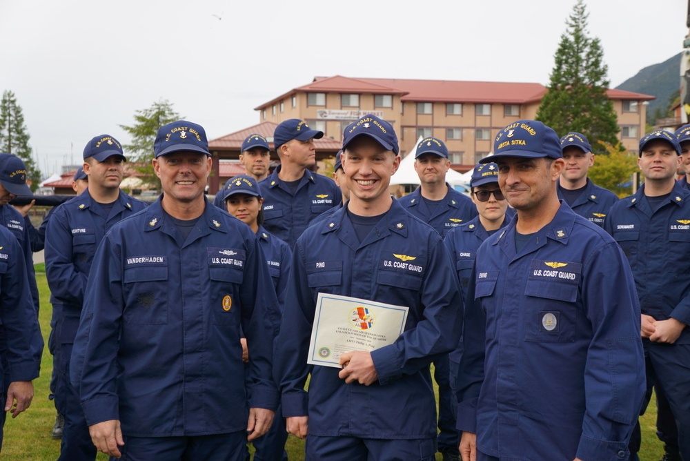 Master Chief Petty Officer of the Coast Guard presents Air Station Sitka EPOQ