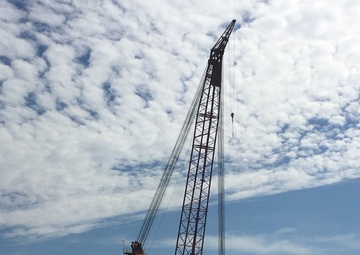 Coast Guard oversees lift operation of damaged vessel near Cameron, Louisiana