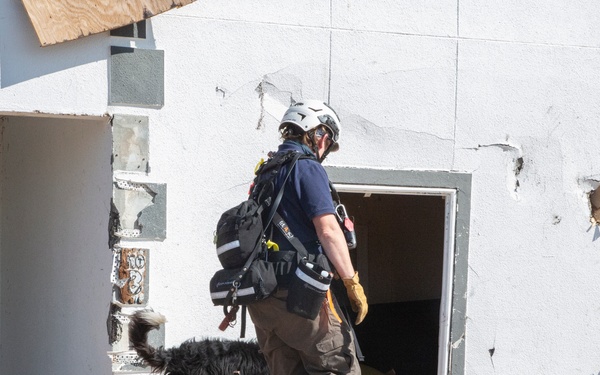 Urban search and rescue crews in Mexico Beach sifts through debris of what used to be homes and businesses