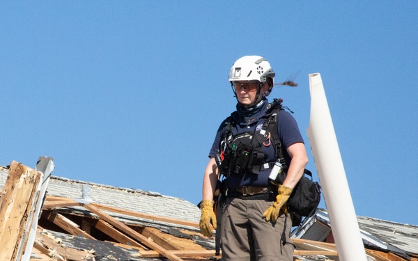 Urban search and rescue crews in Mexico Beach sifts through debris of what used to be homes and businesses