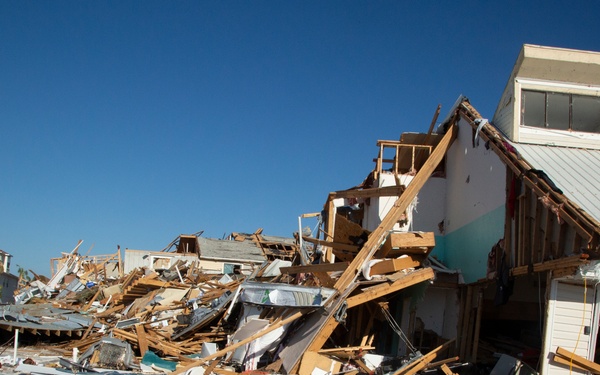 damages of homes and businesses in Mexico Beach