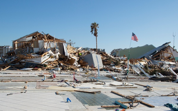 damages of homes and businesses in Mexico Beach