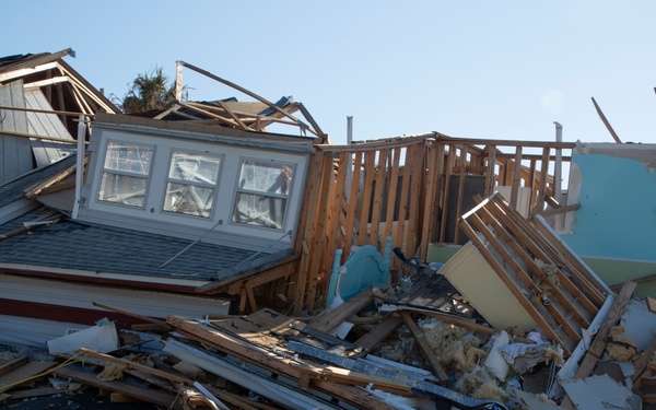 damages of homes and businesses in Mexico Beach