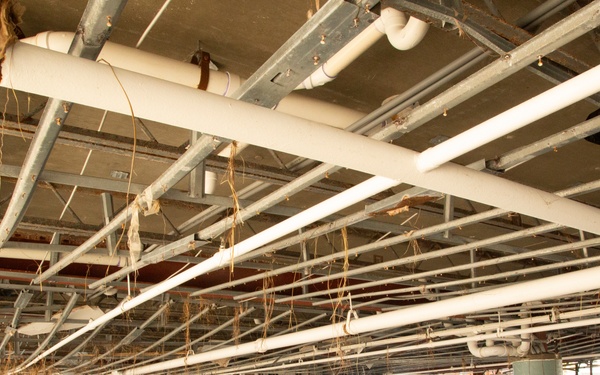Storm surge damages under a building in Mexico Beach