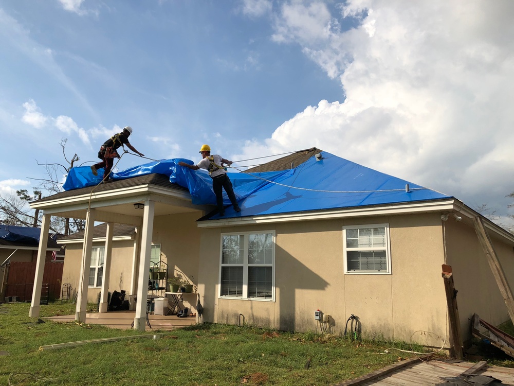 USACE Begins Blue Roof Installation