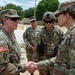 Brigadier General Tracy Norris, Dep. Adjutanat General TXARNG, visits troops at Camp Bullis, TX