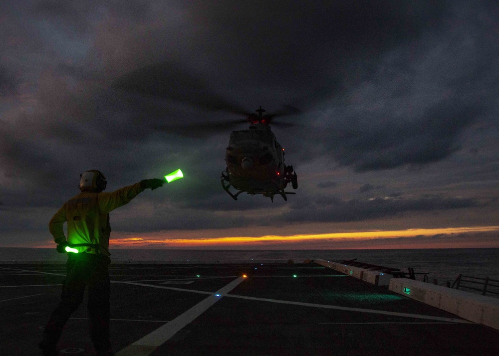 ACE/ARG Night Flight Ops on USS Arlington