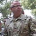 Brigadier Gen. Vincent B. Barker, deputy commanding general, 377th Theater Sustainment Command, speaks to Soldiers participating in the Combat Support Training Exercise at Fort McCoy