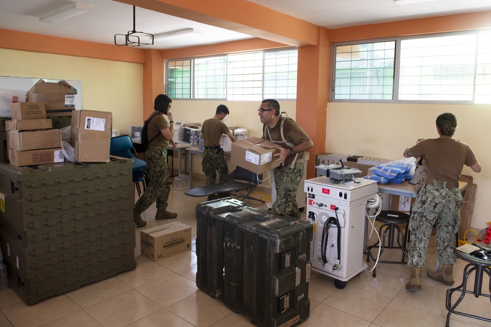 USNS Comfort Personnel Commence Setup at Two Medical Sites in Ecuador
