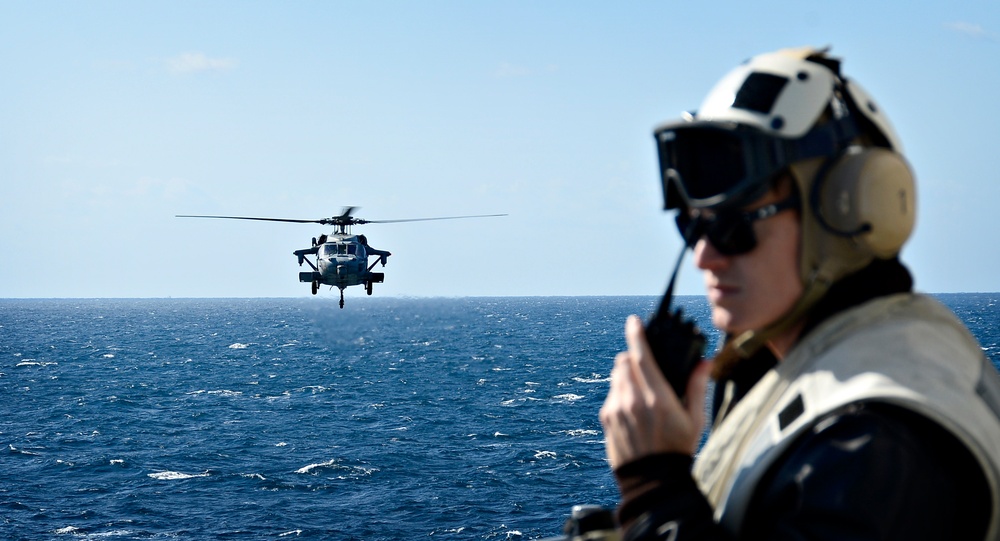 Connected replenishment with USS Wasp and USNS Tippecanoe