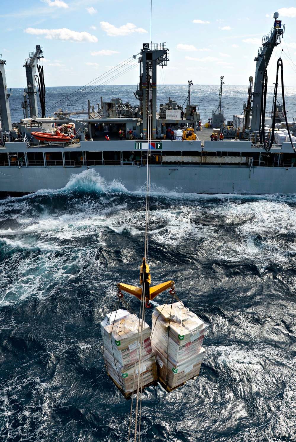 Connected replenishment with USS Wasp and USNS Tippecanoe