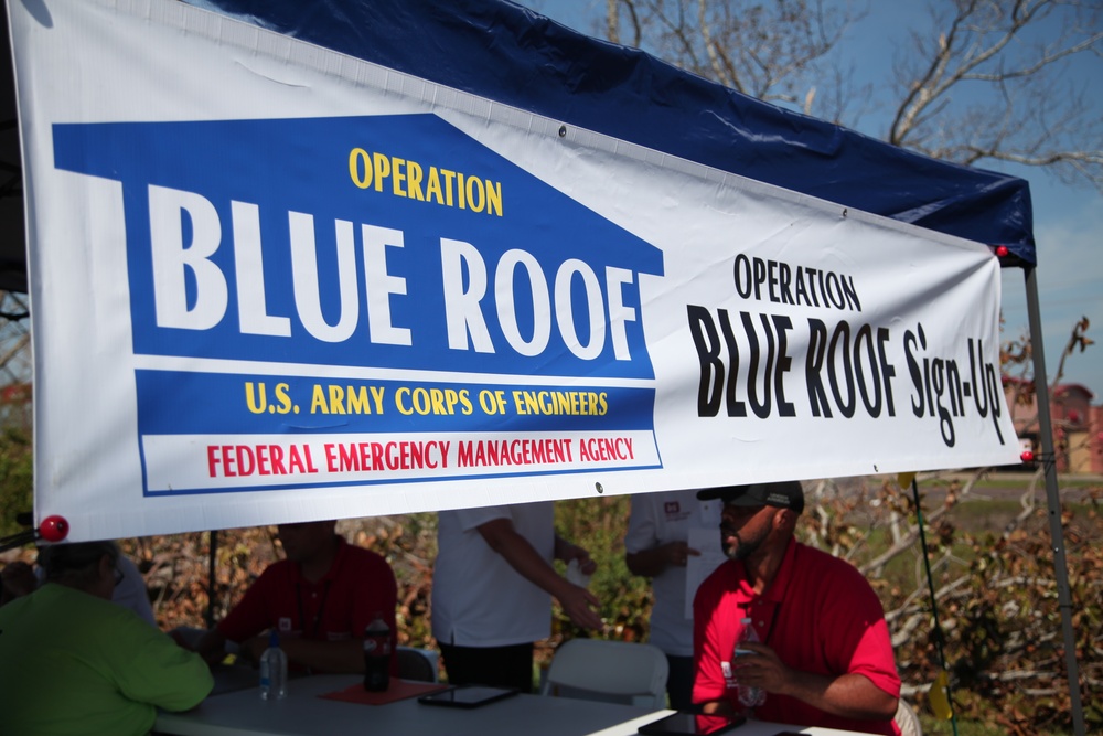 U.S. Army Corps of Engineers installs temporary roofing on homes of Florida Panhandle residents