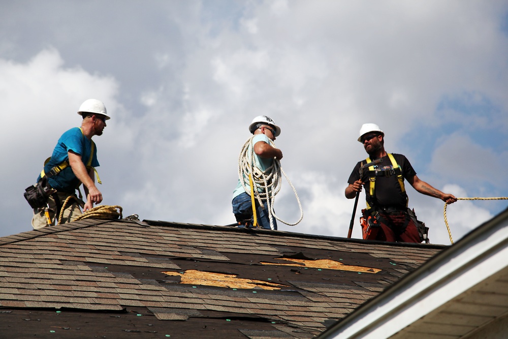 U.S. Army Corps of Engineers installs temporary roofing on homes of Florida Panhandle residents