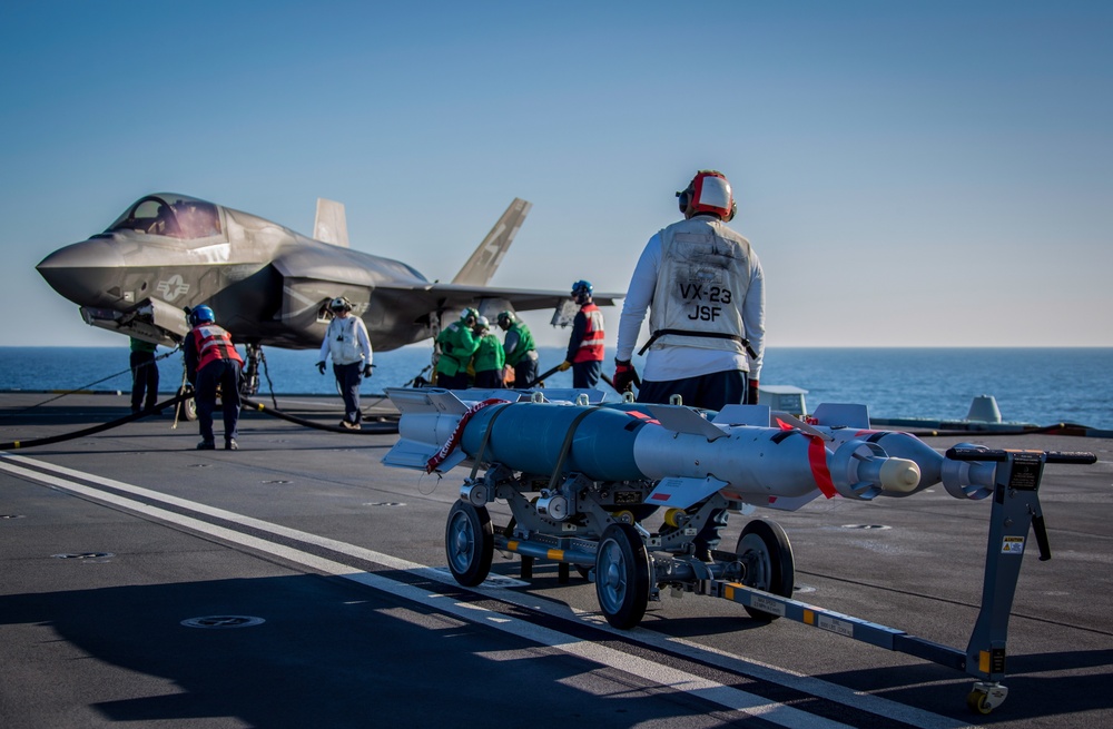 First test bombs dropped from HMS Queen Elizabeth’s F-35 Lightning fighter jets