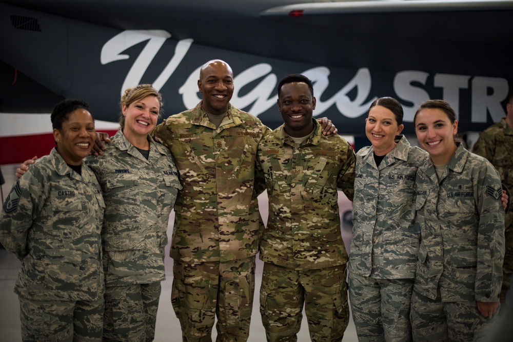 CMSAF Wright visits Nellis AFB