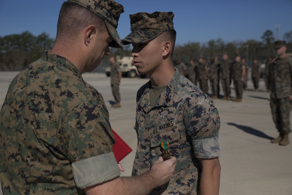 2nd ANGLICO Marines rewarded for post-hurricane relief efforts