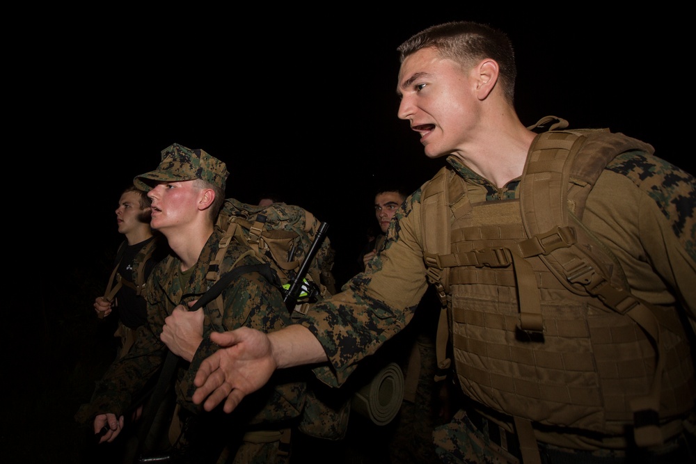 MARFORRES Marines assist in NROTC hike