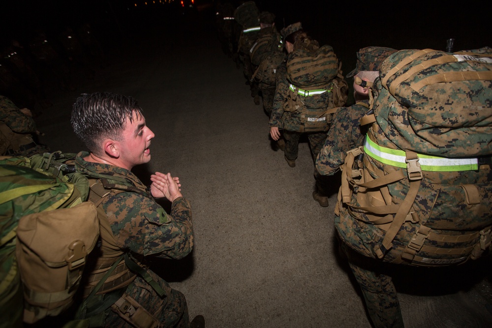 MARFORRES Marines assist in NROTC hike