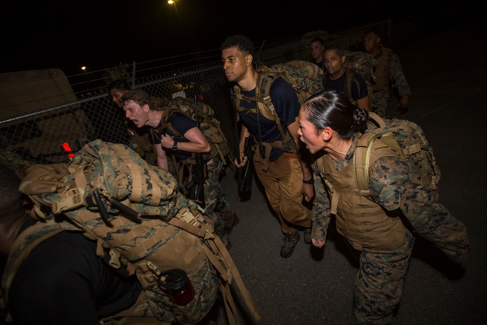 MARFORRES Marines assist in NROTC hike