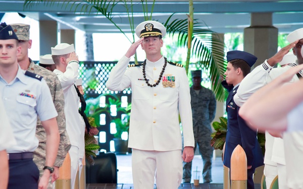 Cherrett Relieves Bushnell at Joint Typhoon Warning Center