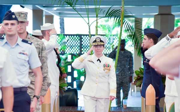 Cherrett Relieves Bushnell at Joint Typhoon Warning Center