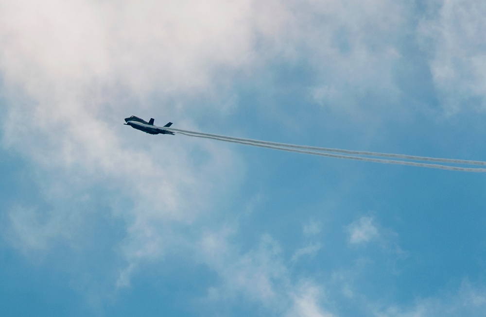 USS Wasp, F-35B Flyby