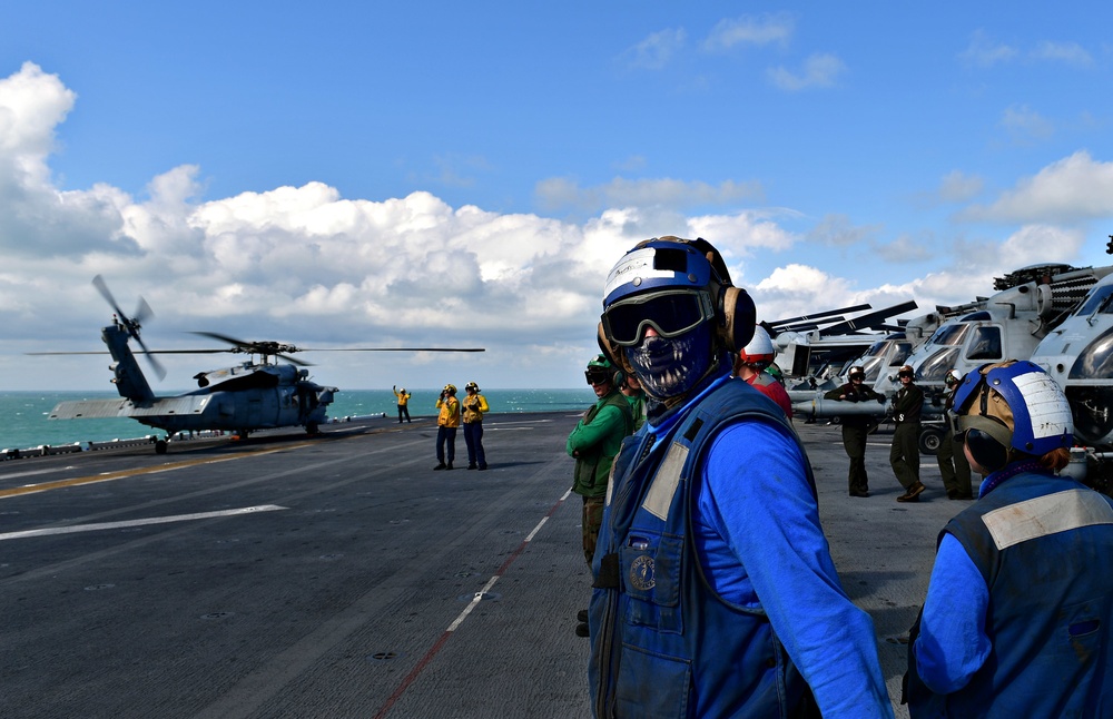 Flight operations aboard USS Wasp