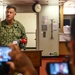 Rear Adm. Buck Delivers Remarks at a Press Conference Aboard USNS Comfort