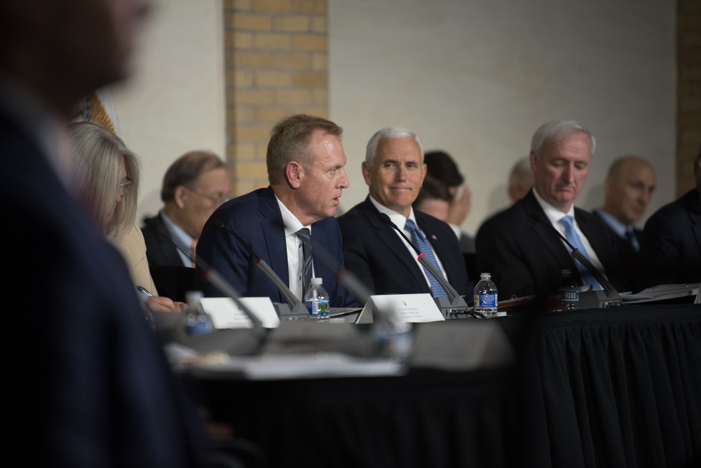 VPOTUS, DSD and VCJCS attend the National Space Council meeting on Ft. McNair