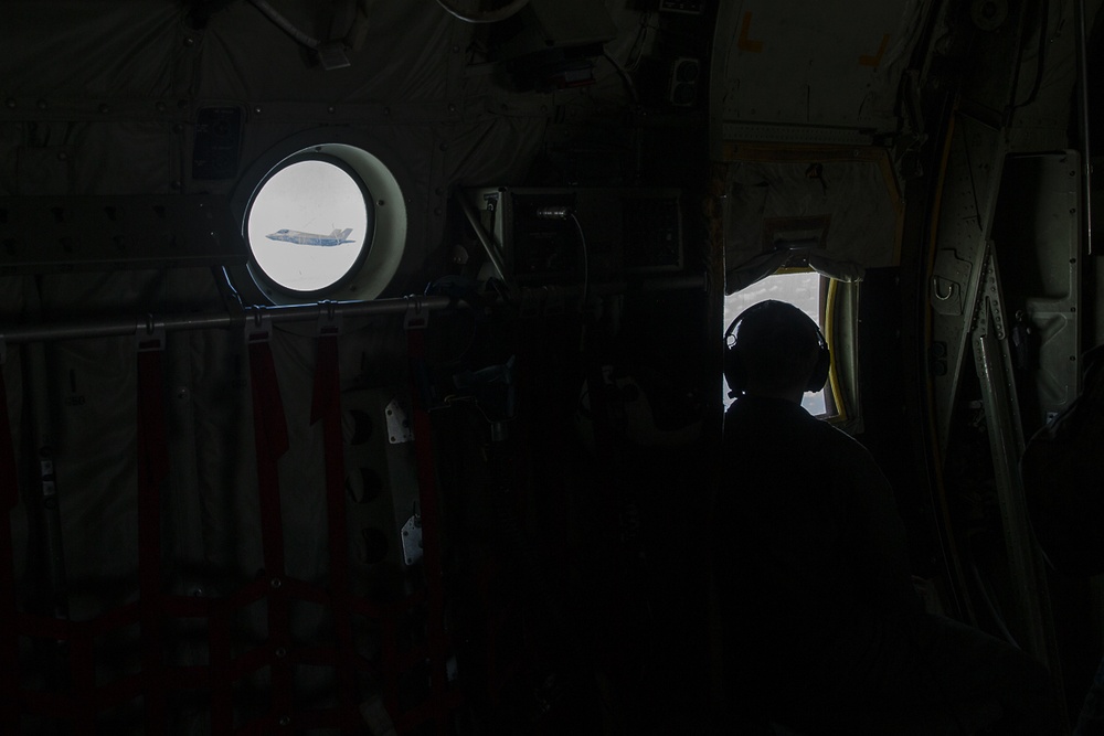 Marine Corps Lightning, Hercules meet above the East China Sea