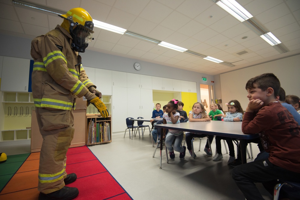 Fire Prevention Week Sparky and Fire Department visit Elementary School