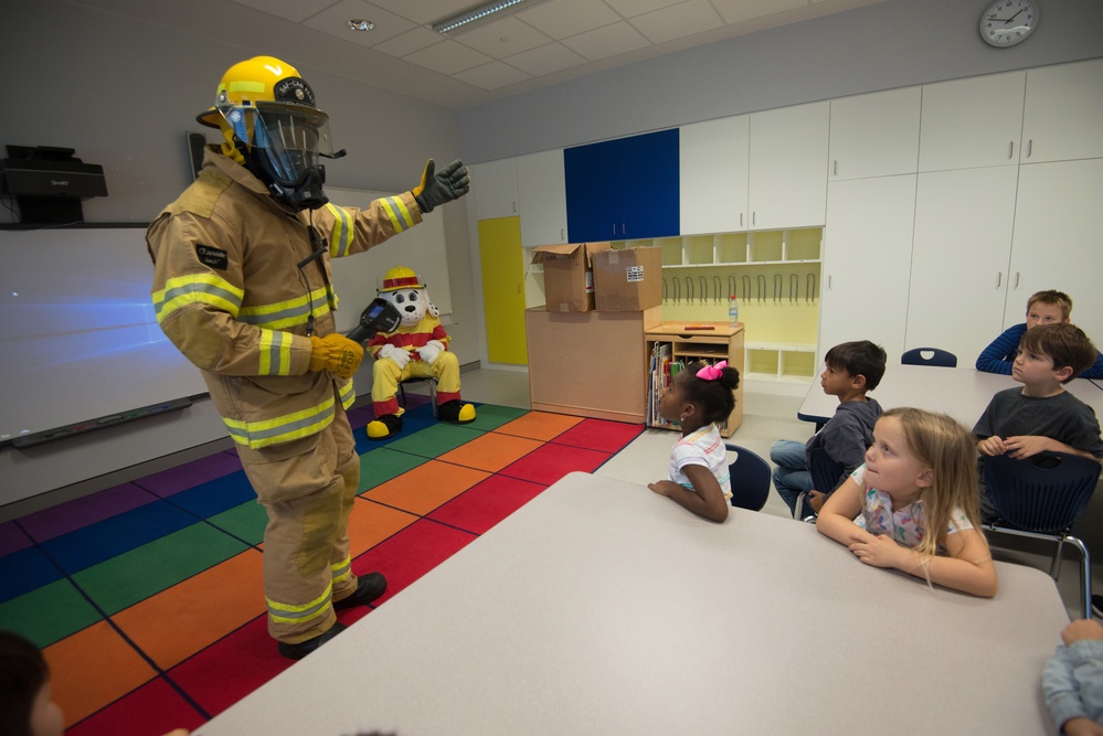 Fire Prevention Week Sparky and Fire Department visit Elementary School