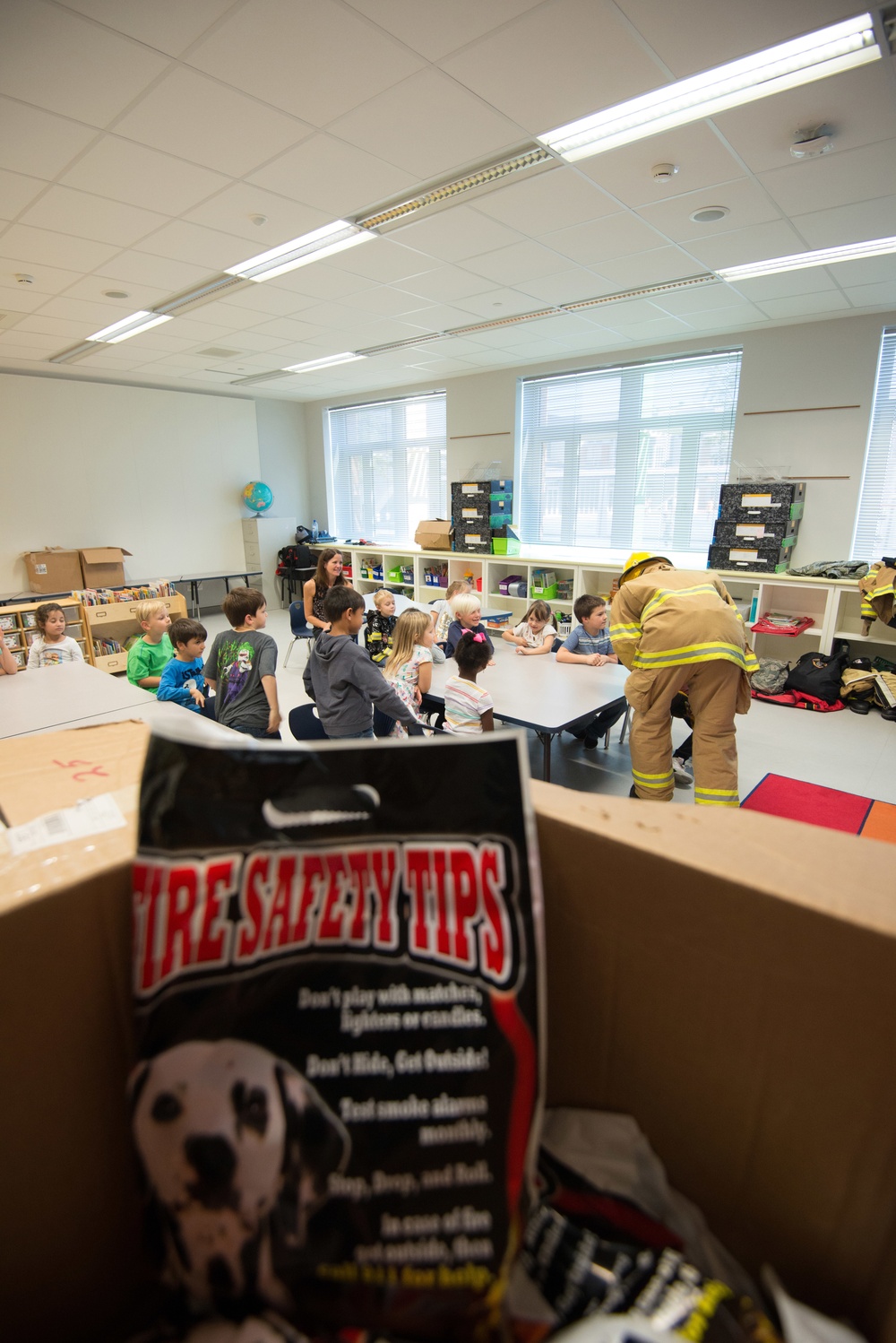 Fire Prevention Week Sparky and Fire Department visits Elementary School