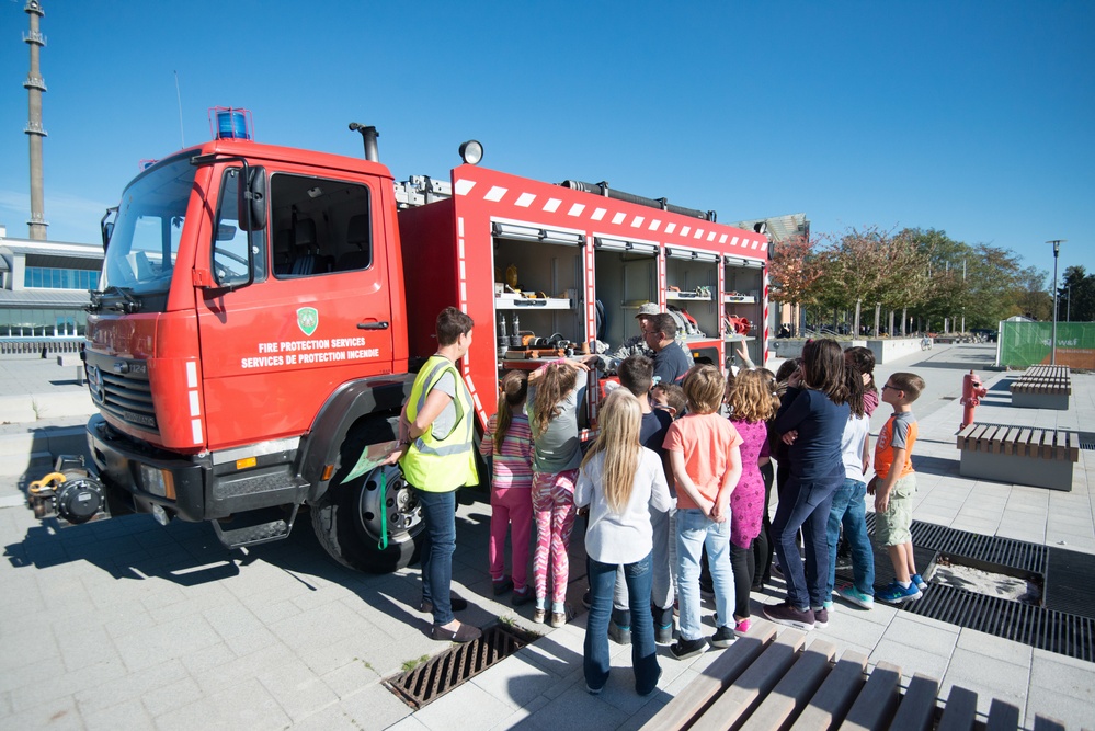 Fire Prevention Week Sparky and Fire Department visits Elementary School