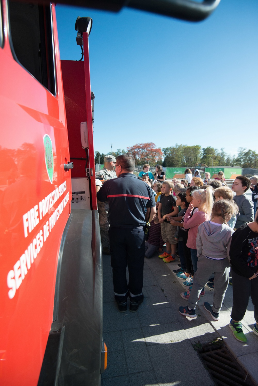 Fire Prevention Week Sparky and Fire Department visit Elementary School