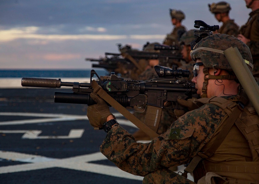BLT 1/2, 22nd MEU night deck shoot aboard the USS Arlington