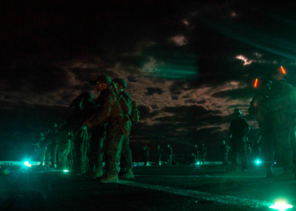 BLT 1/2, 22nd MEU night deck shoot aboard the USS Arlington