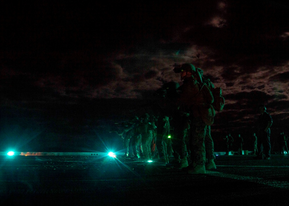 BLT 1/2, 22nd MEU night deck shoot aboard the USS Arlington