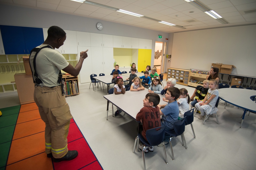 Fire Prevention Week Sparky and Fire Department visit Elementary School